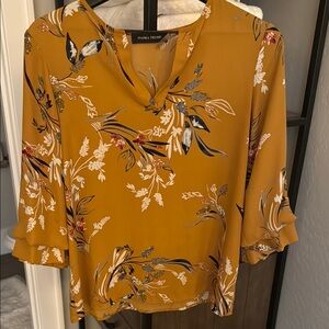Mustard Floral Women's Top